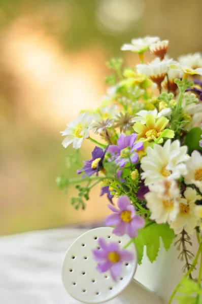 Good morning with bouquet of flowers — Stock Photo, Image