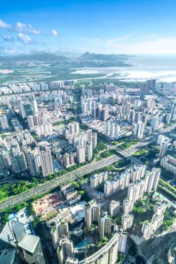 Shenzhen 'in havadan görünüşü, Guangdong Eyaleti, Çin