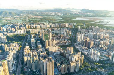 Shenzhen 'in havadan görünüşü, Guangdong Eyaleti, Çin