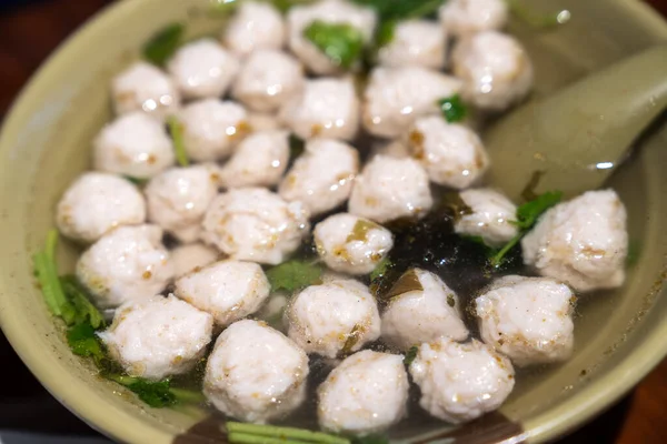 Uma Tigela Sopa Almôndega Deliciosa — Fotografia de Stock