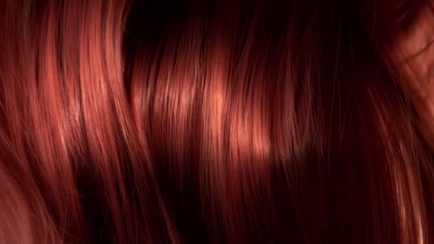 Super Slow Motion Shot Waving Red Hair 1000 Fps Filmed — Stock Video