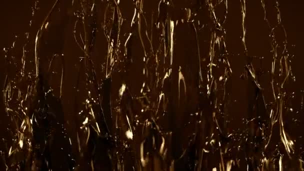 Super Slow Motion Skott Glossy Dark Golden Paint Splash 1000 — Stockvideo