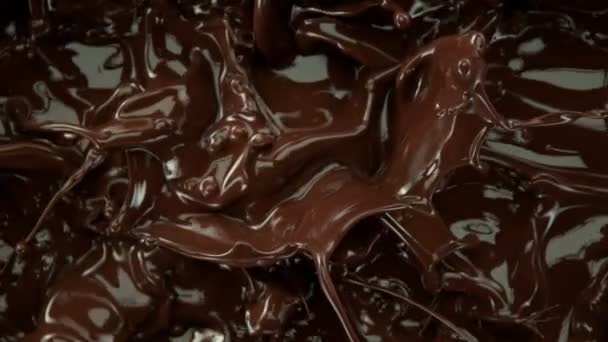 Super Slow Motion Shot Salpicar Fondo Chocolate Derretido 1000 Fps — Vídeos de Stock