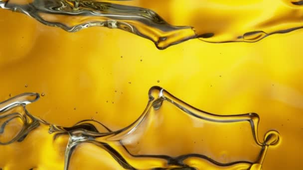 Super Slow Motion Shot Splashing Golden Oil Κύματα Στα 1000Fps — Αρχείο Βίντεο