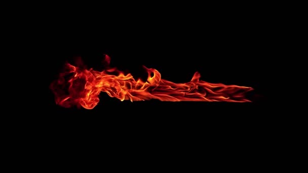 Super Slow Motion Shot Burning Plank Isolé Sur Noir 1000 — Video