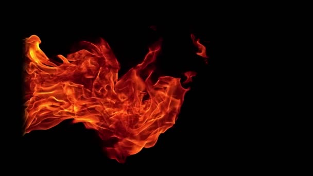 Tűz Lángok 1000Fps Super Lassú Motion Elszigetelt Fekete Háttér Fényképezte — Stock videók