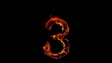 3 Numaralı Yanmanın Süper Yavaş Çekimi, 1000 fp 'de Siyah Arka plan' da izole edildi. 4K Çözünürlükte Yüksek Hız Sinema Kamerası ile Çekim.