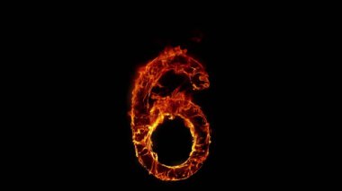 6 Numaralı Yanmanın Süper Yavaş Çekimi 1000 fp 'de Kara Arkaplan' da izole edildi. 4K Çözünürlükte Yüksek Hız Sinema Kamerası ile Çekim.