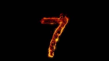 7 Numaralı Yanmanın Süper Yavaş Çekimi, Kara Arka plan 'da 1000 fp' de izole edildi. 4K Çözünürlükte Yüksek Hız Sinema Kamerası ile Çekim.