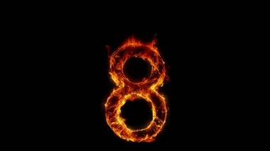 8 Numaralı Yanmanın Süper Yavaş Çekimi 1000 fp 'de Siyah Arkaplan' da izole edildi. 4K Çözünürlükte Yüksek Hız Sinema Kamerası ile Çekim.