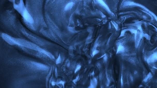 1000Fpsでの青色グリッタリング流体の背景の超スローモーションショット 4K解像度で高速シネマカメラで撮影 — ストック動画