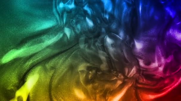 Super Slow Motion Shot Colorful Glittering Fluid Background Inglês 1000Fps — Vídeo de Stock