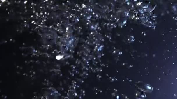 Super Slow Motion Macro Shot Van Luchtbellen Stromen Het Water — Stockvideo