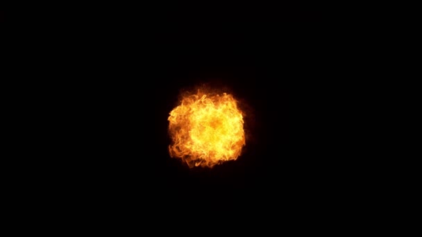 Super Slow Motion Shot Fireball Explosion Camera Isolated Black 1000Fps — Vídeos de Stock