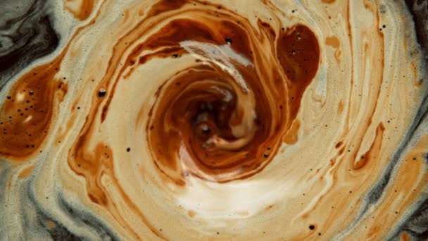 Super Slow Motion Shot Swirling Coffee Cream Prędkością 1000 Fps — Wideo stockowe