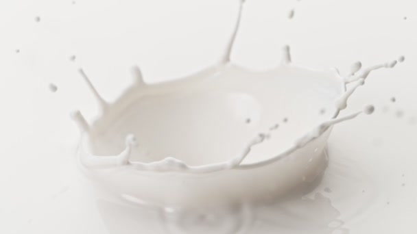 Szczegóły Super Slow Motion Shot Fresh Milk Crown Przy 1000 — Wideo stockowe