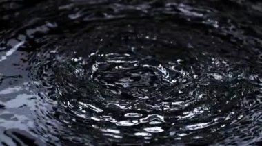 Yuvarlak Dalgalanan Mavi Su Yüzeyi 'nin Süper Yavaş Çekimi. 4K Çözünürlükte Yüksek Hız Sinema Kamerası ile Çekim.