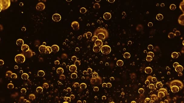 Super Slow Motion Shot Moving Oil Bubbles Terisolasi Black Background — Stok Video