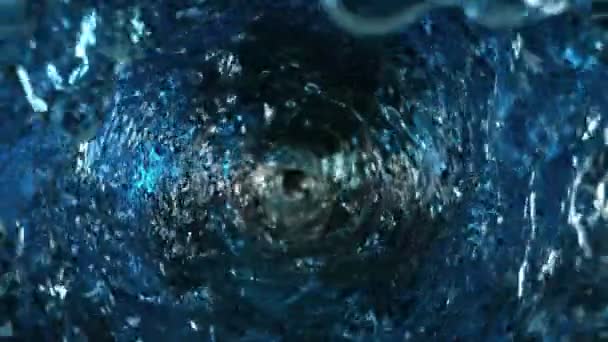 超スローモーション1000 Fpsでガラスボトルに水が渦巻くとスプラッシングのショット 4Kで高速シネマカメラで撮影 — ストック動画