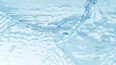 Dalgalanan Dalgaların Süper Yavaş Çekimi Soyut Temiz Su Yüzeyi 1000fps. 4K Çözünürlükte Yüksek Hız Sinema Kamerası ile Çekim.