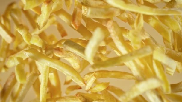 Super Slow Motion Shot Frites Volent Vers Caméra 1000Ips Filmé — Video