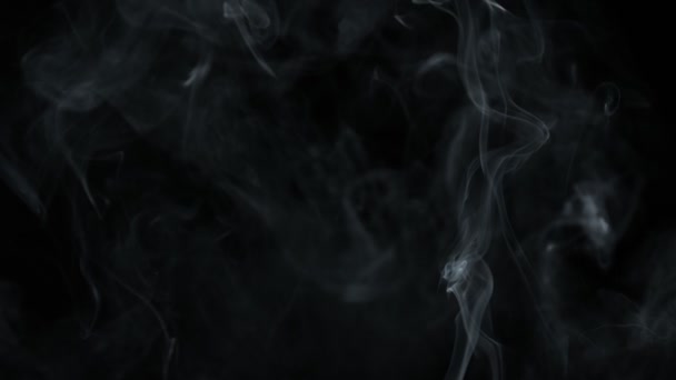 Super Slow Motion Shot Rising Smoke Background Isolated Black 1000Fps — Stock Video