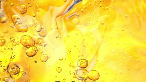 Super Slow Motion Shot Golden Oil Waves 1000Fps Filmed High — Stock Video