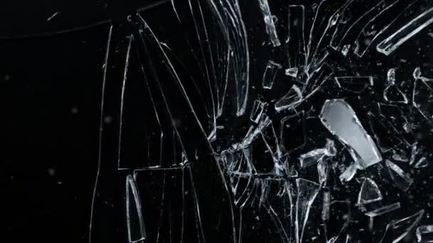 Super Slow Motion Shot Real Glass Break 1000 Fps Isolado — Vídeo de Stock