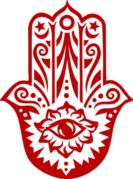 Hamsa - Mão de Fátima - Amuleto de protecção — Vetor de Stock