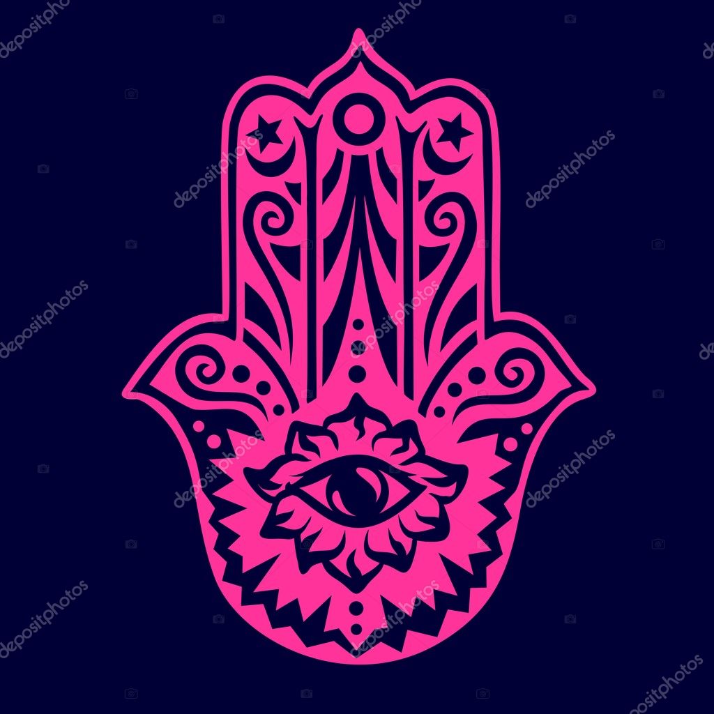 Hamsa - Hand of Fatima - Protection Amulet Stock Vector Image by ...