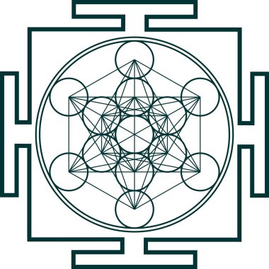 Metatrons cube - sacred geometry - flower of life clipart