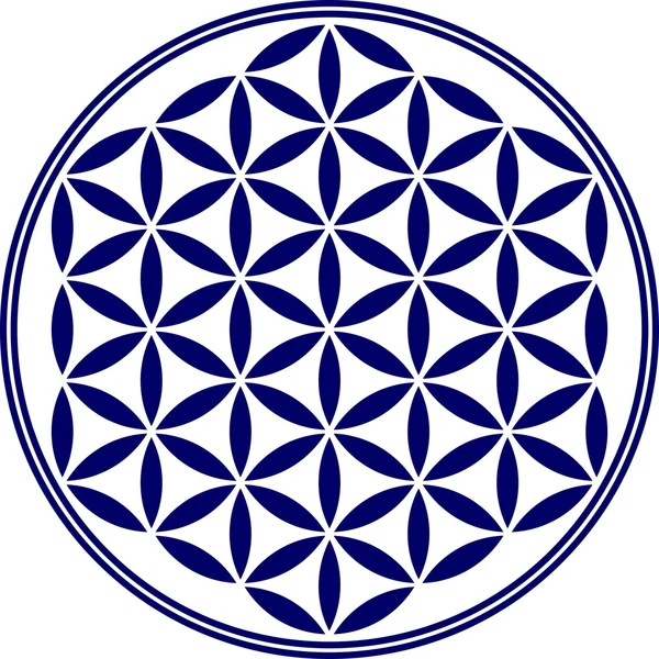 Цветок жизни - сакральная геометрия - символ гармонии и равновесия — стоковый вектор