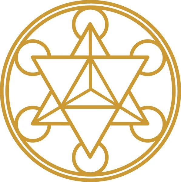 Merkaba - stjärnigt tetrahedronen - metatrons kub — Stock vektor