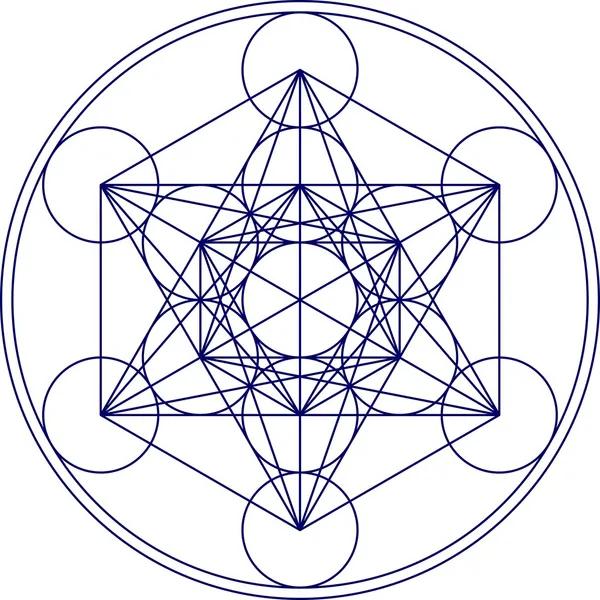 Cubo de Metatrons - geometria sagrada - flor da vida — Vetor de Stock