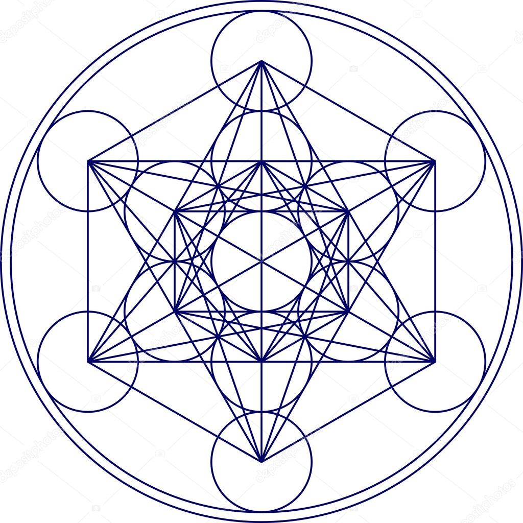 Metatrons cube sacred geometry flower of life — Stock Vector Metatrons cube sacred geometry flower of life — Stock Vector