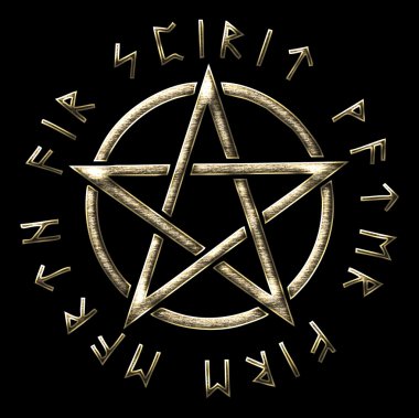 Pentagram - golden ratio - runes clipart