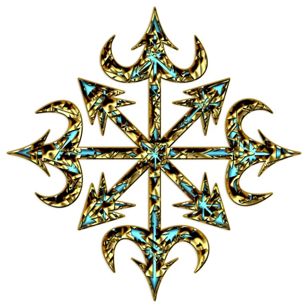 Symbole du Chaos - Étoile du Chaos - Croix du Chaos — Photo