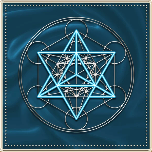 Merkaba - stjärnigt tetrahedronen - metatrons kub — Stockfoto
