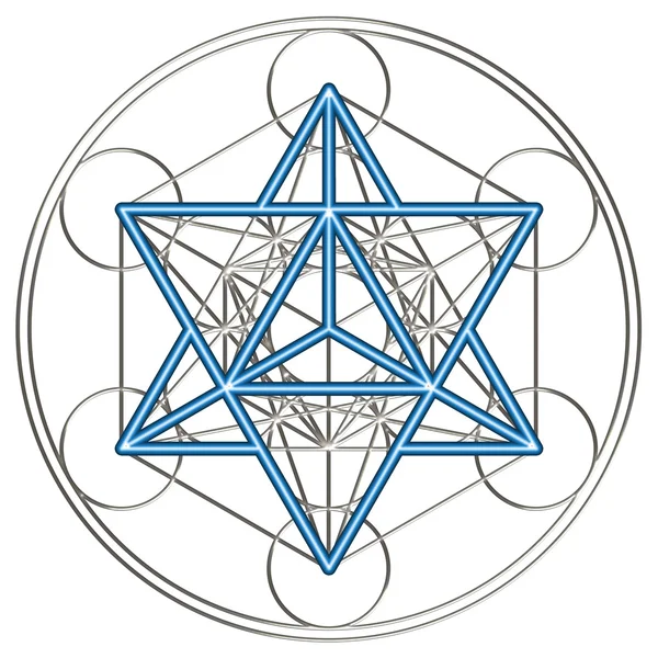 Merkaba - tetraedro estrela - Cubo de Metatrons — Fotografia de Stock