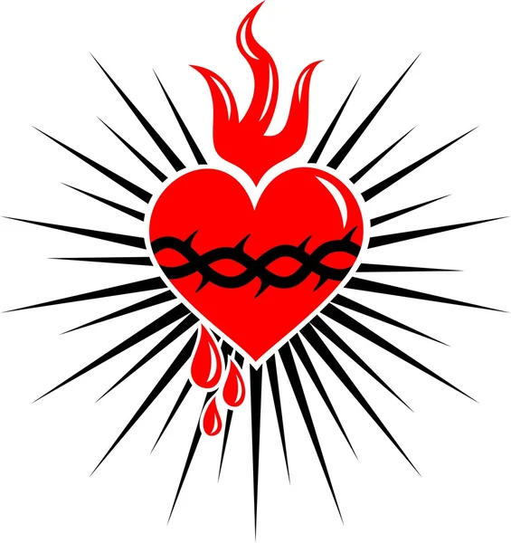 Cœur sacré de Jésus - rayons — Image vectorielle