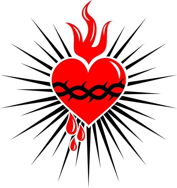 Святое сердце Иисуса - лучи — стоковый вектор