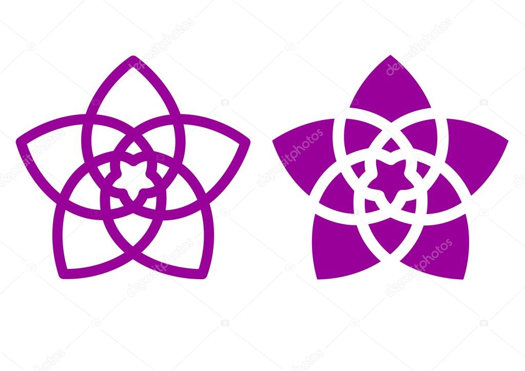 Pentagrama da flor de Vénus Razão de Ouro imagem vetorial de