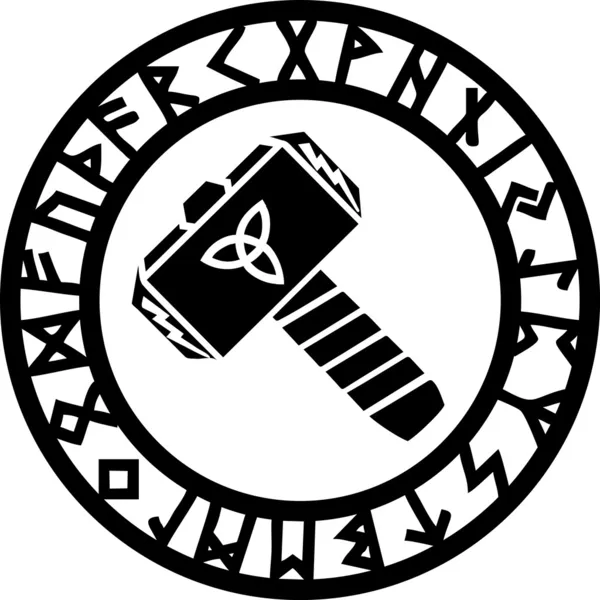 Thors çekiç - runes - triquetra - flash — Stok Vektör