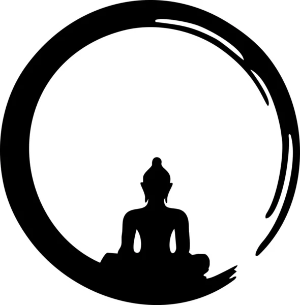 Enso, Cerchio Zen dell'Illuminismo - Buddha — Vettoriale Stock