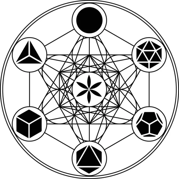 Metatrons Cube - Solides platoniques — Image vectorielle