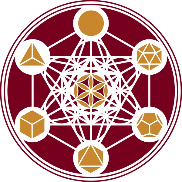 Metatrons Cube - платонічними твердих тіл — стоковий вектор