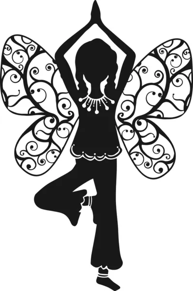 Yoga Girl - Arbre Asana — Image vectorielle