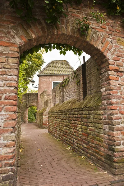 Porta storica e vicolo — Foto Stock