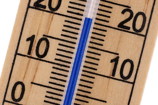 Schräge Nahaufnahme des Quecksilber-Raumthermometers — Stockfoto