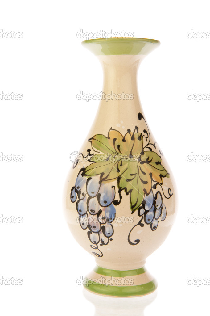 Vase ornate with blue grapes — Stock Photo © YellowPaul 27093937